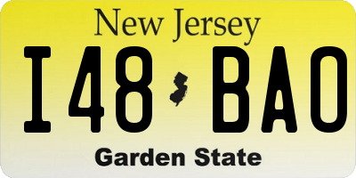NJ license plate I48BAO