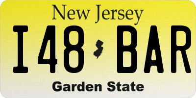 NJ license plate I48BAR