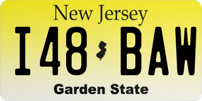 NJ license plate I48BAW