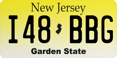 NJ license plate I48BBG