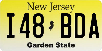 NJ license plate I48BDA