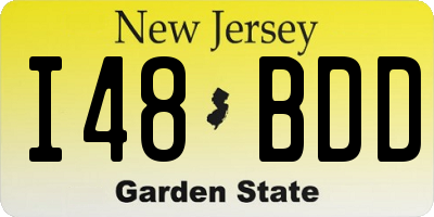NJ license plate I48BDD