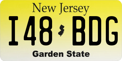 NJ license plate I48BDG