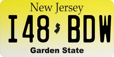 NJ license plate I48BDW