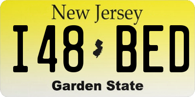 NJ license plate I48BED