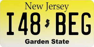 NJ license plate I48BEG