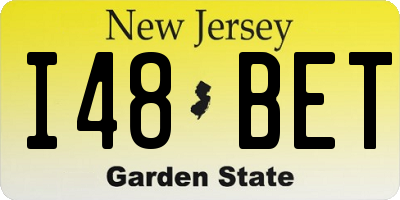 NJ license plate I48BET