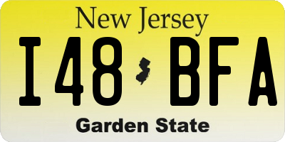 NJ license plate I48BFA