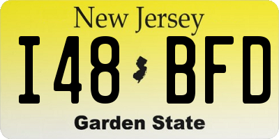 NJ license plate I48BFD