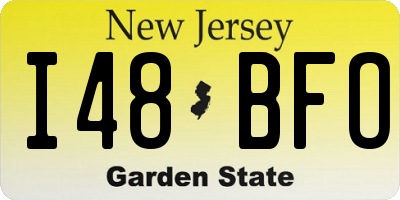 NJ license plate I48BFO