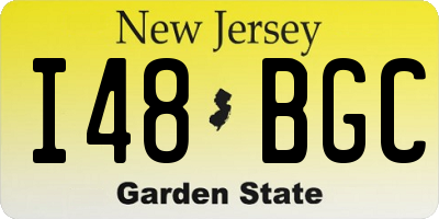 NJ license plate I48BGC