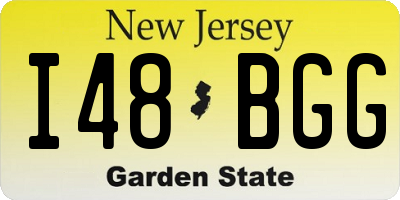 NJ license plate I48BGG