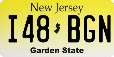 NJ license plate I48BGN