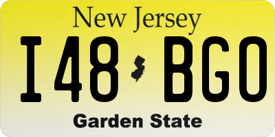 NJ license plate I48BGO