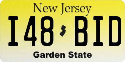NJ license plate I48BID