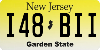 NJ license plate I48BII