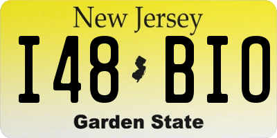 NJ license plate I48BIO