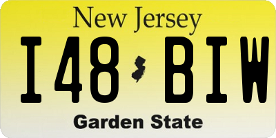 NJ license plate I48BIW