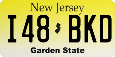 NJ license plate I48BKD