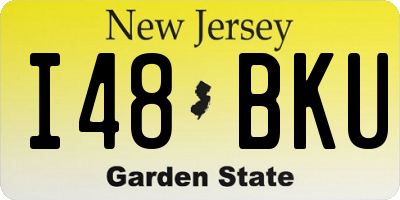 NJ license plate I48BKU