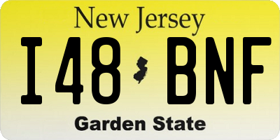 NJ license plate I48BNF