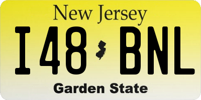 NJ license plate I48BNL