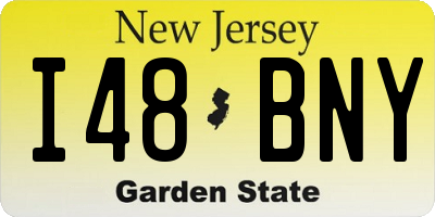 NJ license plate I48BNY