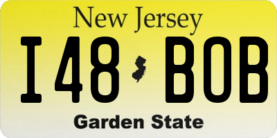 NJ license plate I48BOB