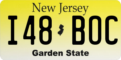 NJ license plate I48BOC