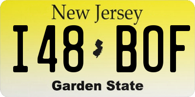 NJ license plate I48BOF