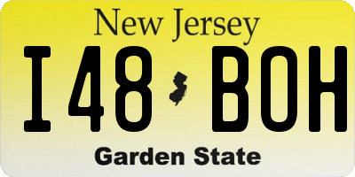 NJ license plate I48BOH
