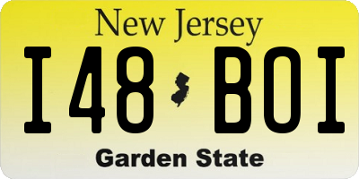 NJ license plate I48BOI