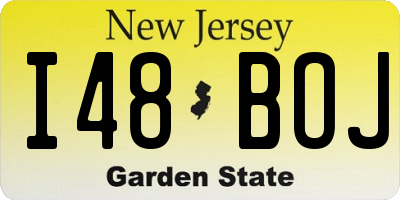 NJ license plate I48BOJ