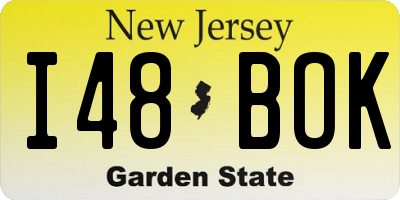 NJ license plate I48BOK