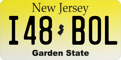 NJ license plate I48BOL