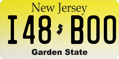 NJ license plate I48BOO