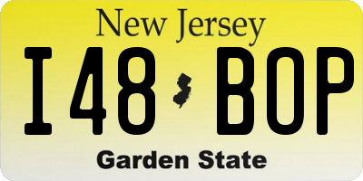 NJ license plate I48BOP