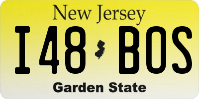 NJ license plate I48BOS