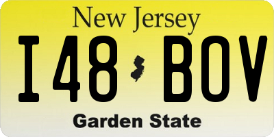 NJ license plate I48BOV