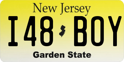 NJ license plate I48BOY