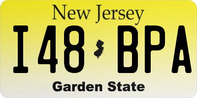 NJ license plate I48BPA