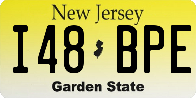 NJ license plate I48BPE