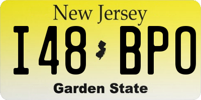 NJ license plate I48BPO