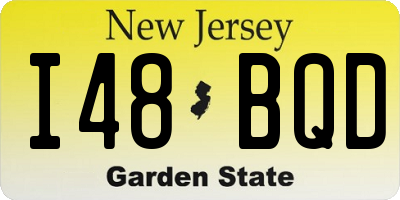 NJ license plate I48BQD