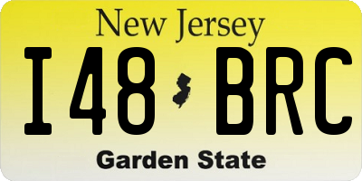 NJ license plate I48BRC