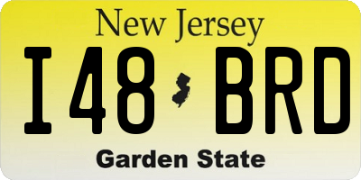 NJ license plate I48BRD