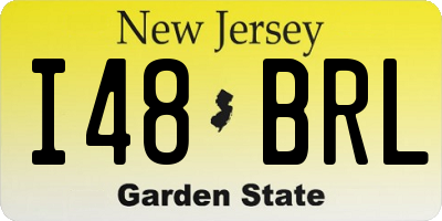NJ license plate I48BRL