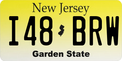 NJ license plate I48BRW