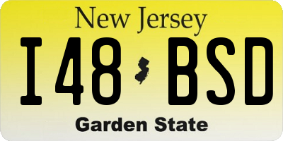 NJ license plate I48BSD