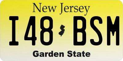 NJ license plate I48BSM